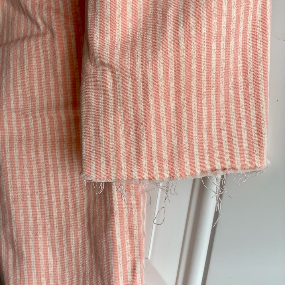 NWT LC Lauren Conrad Skinny Crop Mid Rise Lycra Stretch Jeans In Pink Striped - Picture 3 of 16
